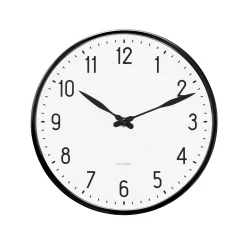 Arne Jacobsen Station Vægur Ø21 cm hvid/sort | Køb her Best
