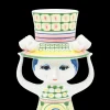 Bjørn Wiinblad Lady with hat Vase H24.5 cm grøn | Køb nu Online