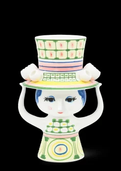 Bjørn Wiinblad Lady with hat Vase H24.5 cm grøn | Køb nu Online