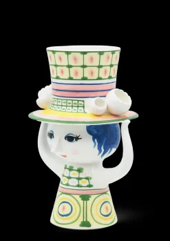 Bjørn Wiinblad Lady with hat Vase H24.5 cm grøn | Køb nu Online