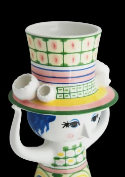 Bjørn Wiinblad Lady with hat Vase H24.5 cm grøn | Køb nu Online