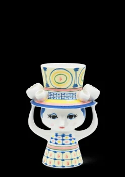 Bjørn Wiinblad Lady with hat Vase H20.5 cm blå | Køb nu Hot