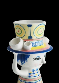 Bjørn Wiinblad Lady with hat Vase H20.5 cm blå | Køb nu Hot