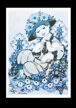 Bjørn Wiinblad Wiinblad Frøken Ella 50x70 cm multi New