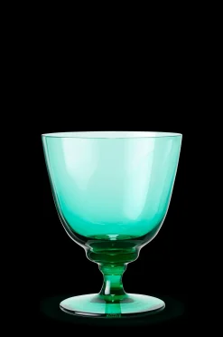 Holmegaard Flow Glas på fod 35 cl emerald green | Køb her Clearance