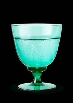 Holmegaard Flow Glas på fod 35 cl emerald green | Køb her Clearance