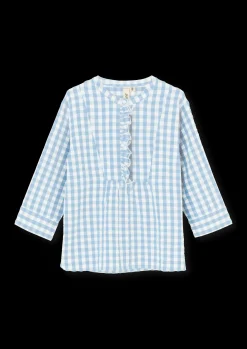 JUNA Bæk&Bølge Irene bluse XS lys blå/hvid | Køb her Outlet