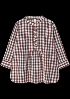 JUNA Bæk&Bølge Irene shirt XS chokolade/hvid | Køb her Discount