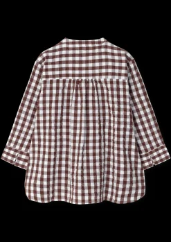 JUNA Bæk&Bølge Irene shirt XS chokolade/hvid | Køb her Discount