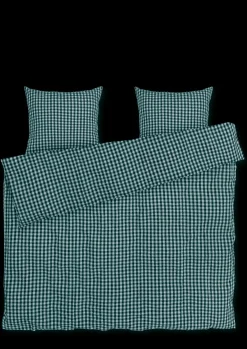 JUNA Bæk&Bølge Sengetøj 220x220 cm grøn/lys blå SE | Køb nu Sale