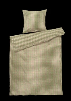 JUNA Bæk&Bølge Sengetøj 140x220 cm grøn/soft pink DK Hot