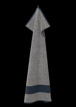 JUNA Check Håndklæde 70x140 cm mørk blå/sand | Køb her Hot