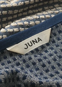 JUNA Check Håndklæde 70x140 cm mørk blå/sand | Køb her Hot