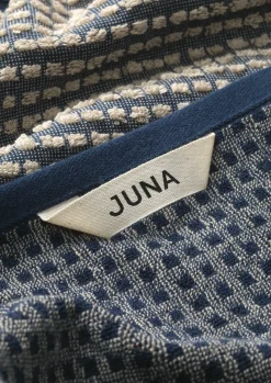 JUNA Check Håndklæde 50x100 cm mørk blå/sand | Køb her New