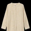 JUNA Monochrome Lines Ida shirt XS okker/hvid | Køb her Online