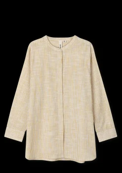 JUNA Monochrome Lines Ida shirt XS okker/hvid | Køb her Online