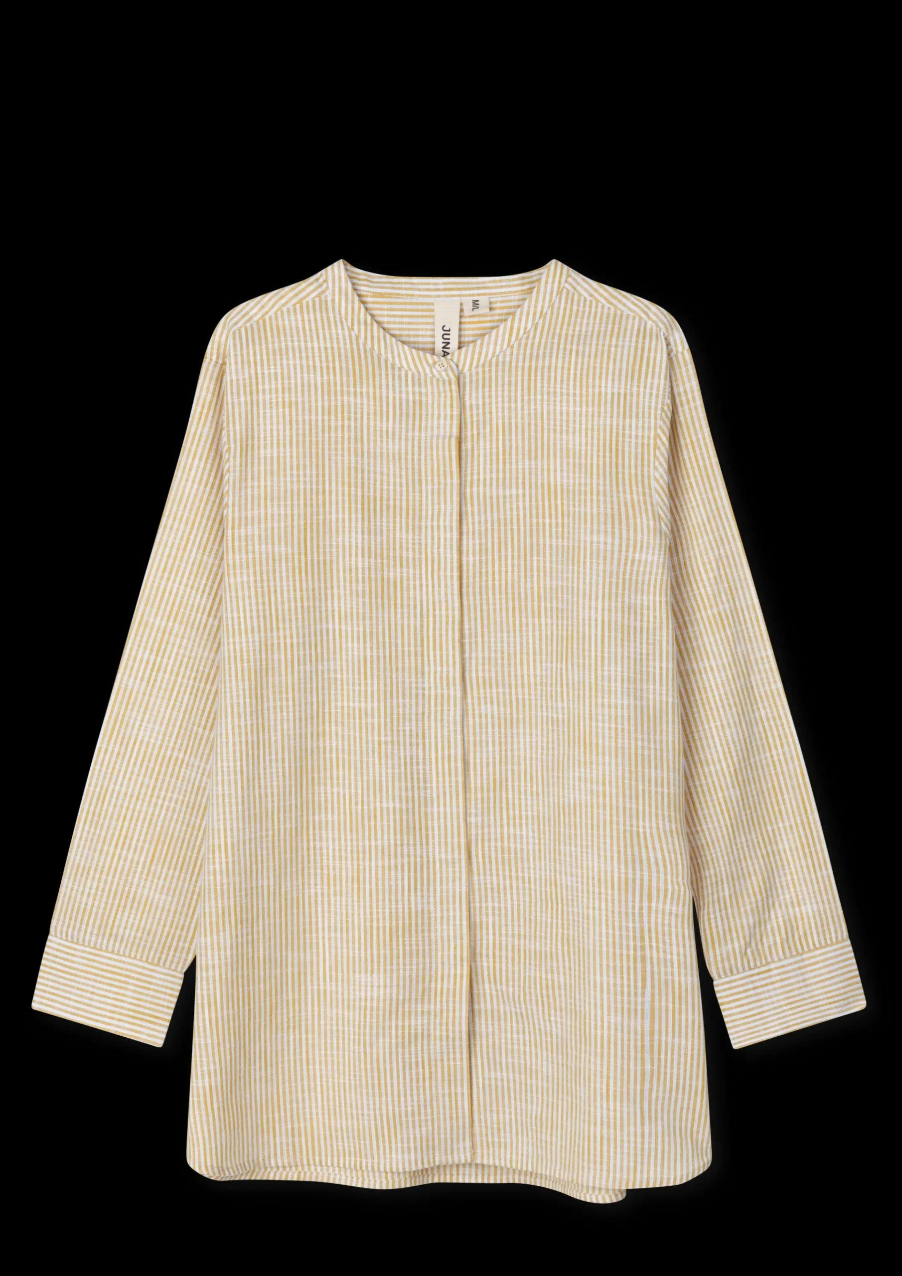 JUNA Monochrome Lines Ida shirt XS okker/hvid | Køb her Online