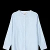 JUNA Monochrome Lines Ida shirt XS lys blå/hvid | Køb her Outlet