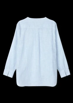 JUNA Monochrome Lines Ida shirt XS lys blå/hvid | Køb her Outlet