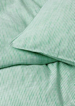 JUNA Monochrome Lines Sengetøj 200x220cm grøn/hvid | Køb her Best