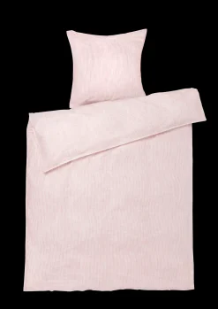 JUNA Monochrome Lines Sengetøj 140x200 cm rosa/hvid Clearance