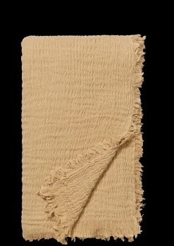 JUNA Sengetæppe 190x240 cm i sand fra serien Reloved Hot