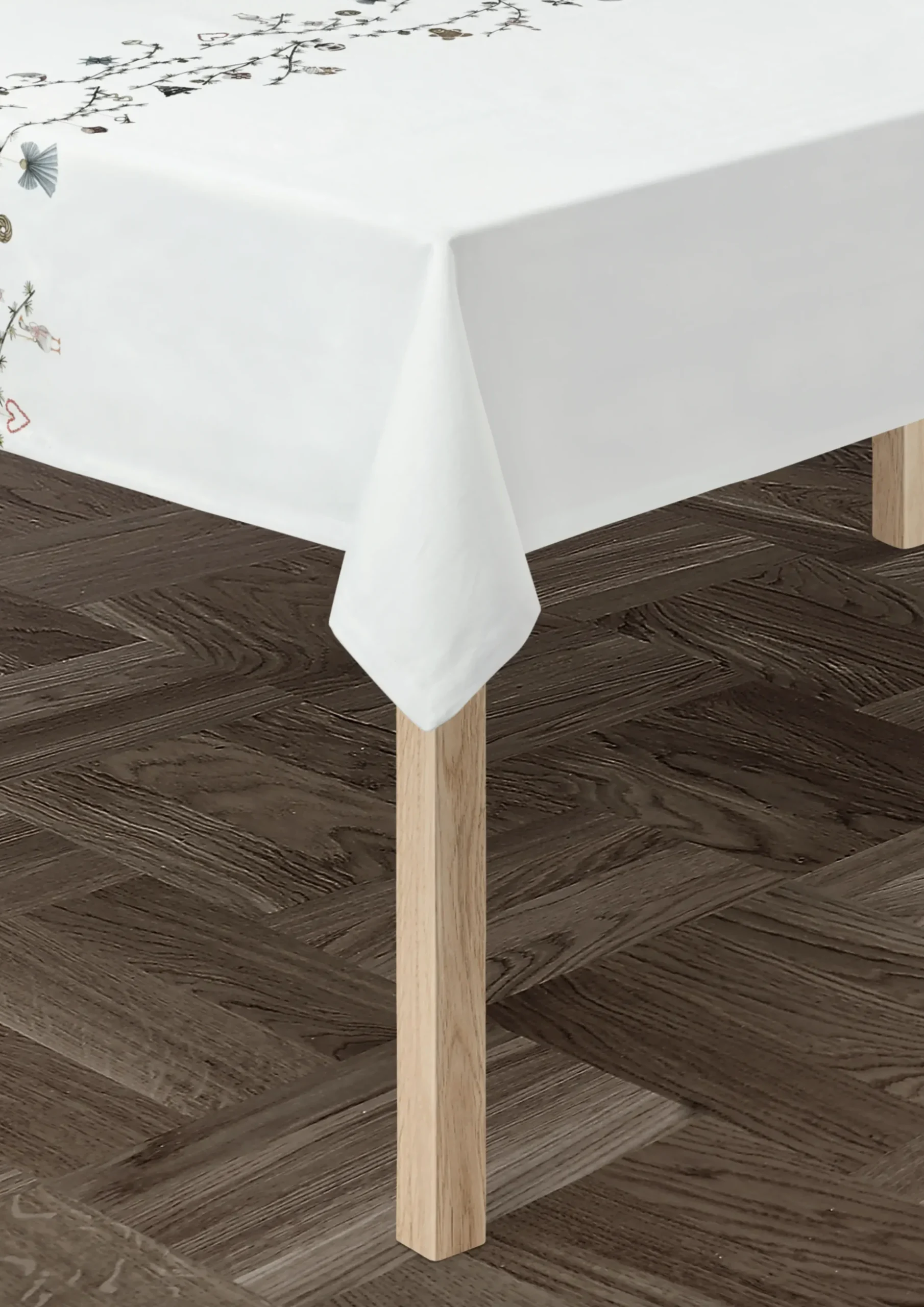 Kähler Hammershøi Christmas Dug 150x370 cm hvid m. deko New