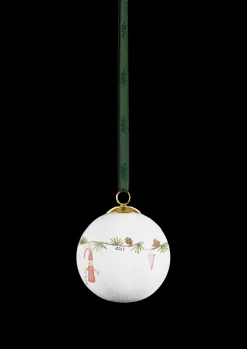Kähler Hammershøi Christmas Kugle 2024 Ø6 cm hvid m. deko Best