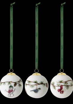 Kähler Hammershøi Christmas Kugle hvid m. deko 3 stk Discount