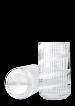 Lyngby Porcelæn Lyngby Vase H25 cm swirl hvid mundblæst glas New