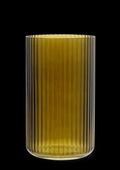 Lyngby Porcelæn Lyngby Vase H25 olivengrøn mundblæst glas