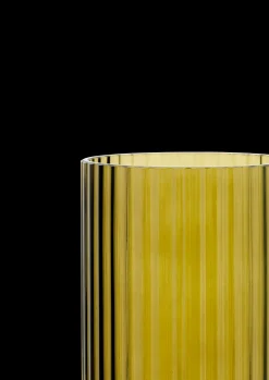 Lyngby Porcelæn Lyngby Vase H20.5 olivengrøn mundblæst glas New