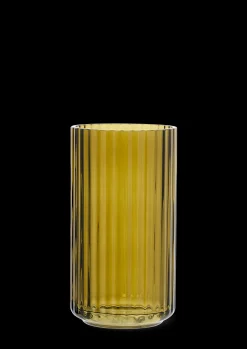 Lyngby Porcelæn Lyngby Vase H15.5 olivengrøn mundblæst glas Clearance