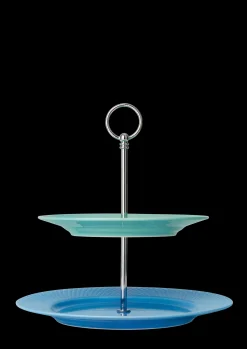 Lyngby Porcelæn Rhombe Color Etagere Ø27 blå/grøn | Køb her