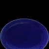 Lyngby Porcelæn Rhombe Color Ovalt serveringsfad mørk blå Online