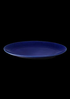 Lyngby Porcelæn Rhombe Color Ovalt serveringsfad mørk blå Online