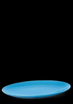 Lyngby Porcelæn Rhombe Color Ovalt serveringsfad blå Sale