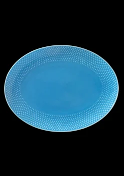 Lyngby Porcelæn Rhombe Color Ovalt serveringsfad blå Sale