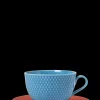 Lyngby Porcelæn Rhombe Color Tekop/underkop blå/terracotta Best