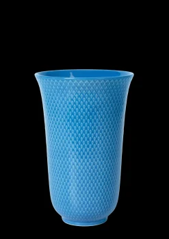 Lyngby Porcelæn Rhombe Color Vase H20 blå porcelæn | Køb her Clearance