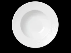Lyngby Porcelæn Rhombe Dyb tallerken Ø24.5 cm hvid | Køb her Outlet