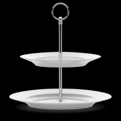Lyngby Porcelæn Rhombe Etagere Ø27 cm hvid | Køb her Hot