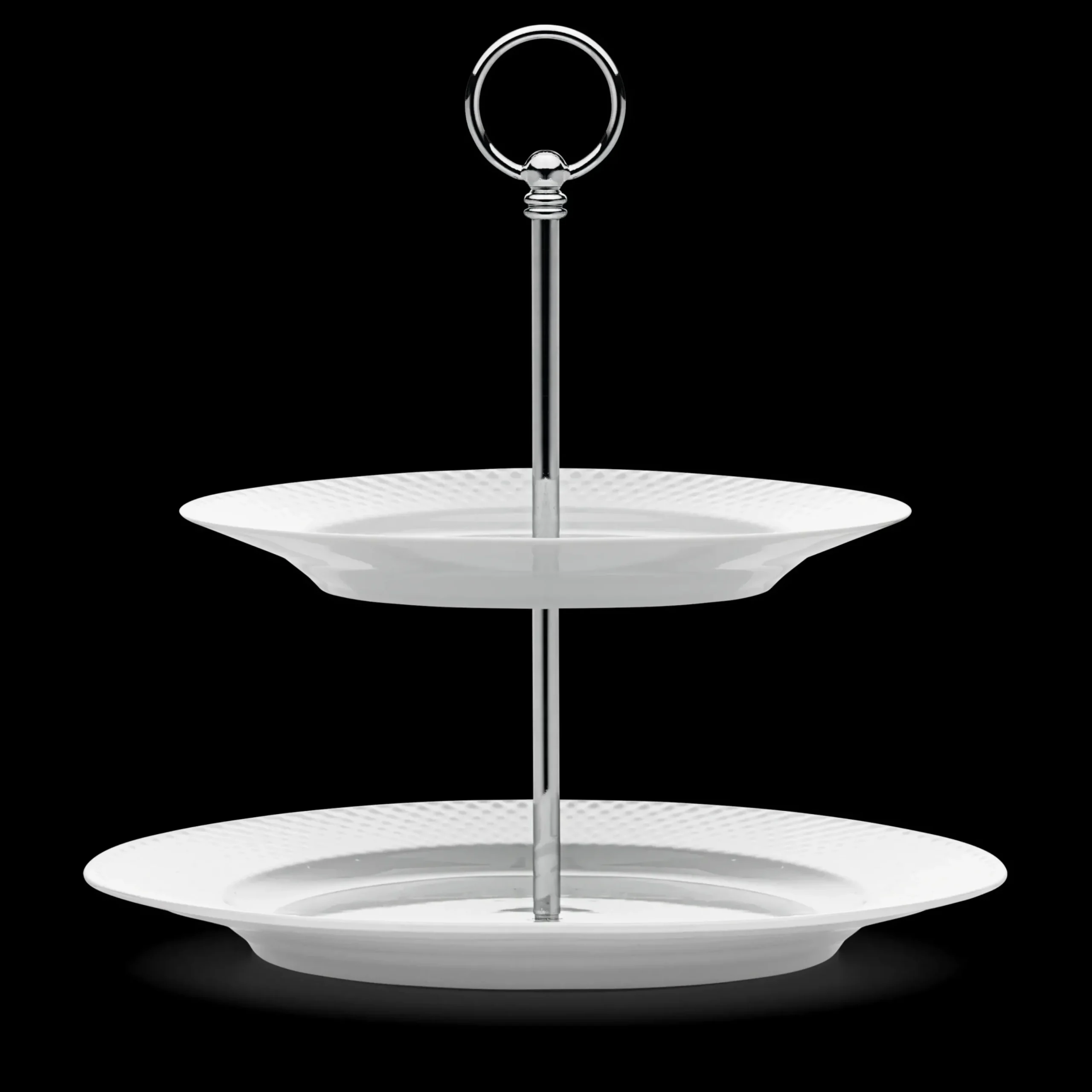 Lyngby Porcelæn Rhombe Etagere Ø27 cm hvid | Køb her Hot