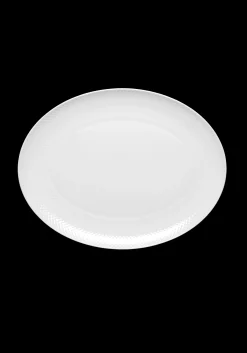 Lyngby Porcelæn Rhombe Ovalt serveringsfad 42x32 hvid Best