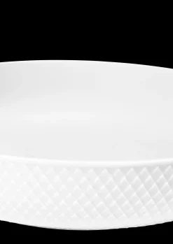 Lyngby Porcelæn Rhombe Serveringsskål Ø28 cm hvid | Køb nu Sale