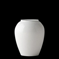 Lyngby Porcelæn Rhombe Vase H25 hvid porcelæn | Køb her New