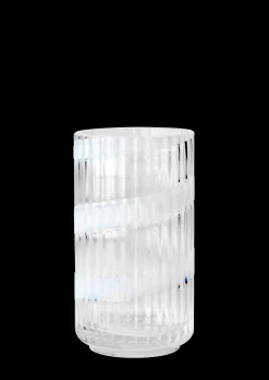 Lyngby Porcelæn Vase H15.5 cm swirl hvid mundblæst glas Best