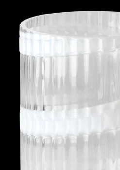 Lyngby Porcelæn Vase H20.5 cm swirl hvid mundblæst glas Hot